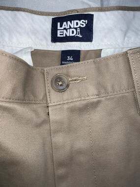 Lands' End Men's Traditional Fit Khaki Chino Shorts Size 34 #5